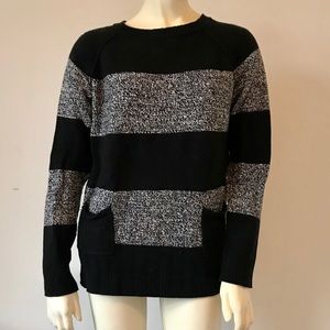 Womens Gap black and gray striped sweater